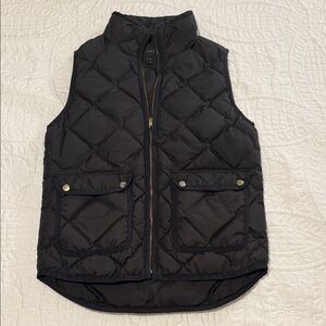 J. Crew Black Quilted Vest with Front Pockets